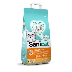 Arena aglomerante para gatos vainilla y mandarina 8 L SANICAT