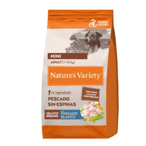 Pienso con Cereales Saludables para Perros Adultos Mini Nature’s Variety Healthy Grains Pescado Blanco 1,5 kg